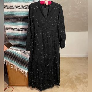 Who What Wear Black White Dot Maxi Dress size small
